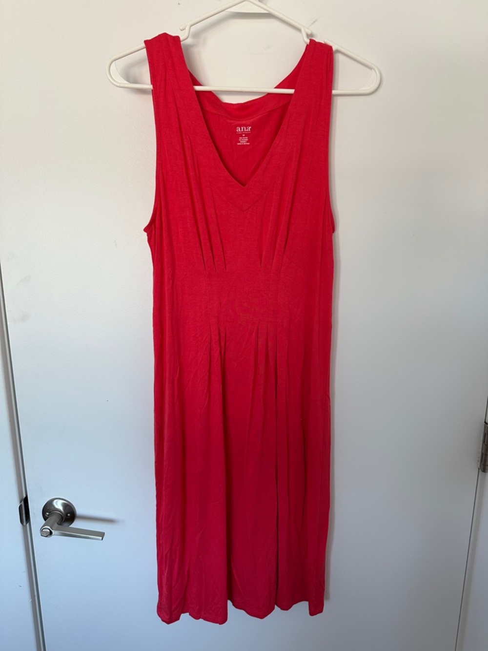 a.n.a Bright Dark Coral V-Neck Sleeveless Maxi Dress